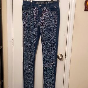 Justice girls rhinestone jeans